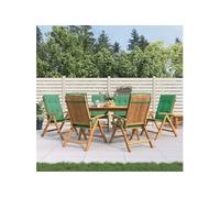 vidaXL Chaises de jardin avec coussins 6 pcs. Bois massif teck
