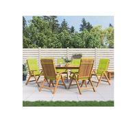 Lot de 6 chaise exterieur pliable H. 104 cm en teck vert