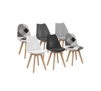 Lot de 6 chaise H. 80 cm non empilable non pliable interieur en bois gris
