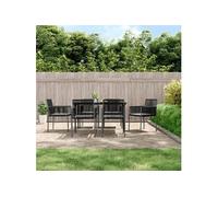 vidaXL Chaises de jardin avec coussins 6 pcs. noir 54x60,5x83,5 cm