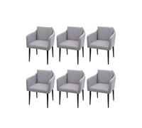 Lot de 6 chaise H. 83 cm non pliable interieur en plastique gris