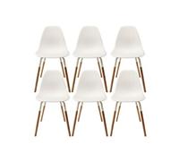 Lot de 6 chaise H. 85 cm non empilable non pliable en bois interieur blanc