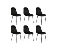 Lot de 6 chaise H. 85 cm non empilable non pliable en metal interieur noir