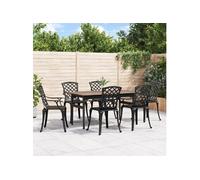 vidaXL Chaises de jardin 6 pcs. Fonte d'aluminium noir