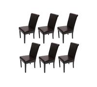 Lot De 6 Chaises De Séjour Novara Ii, Cuir Brun/Pieds Foncés Multicolore