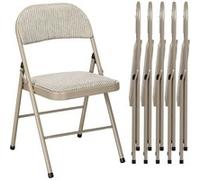 Lot de 6 chaise homcom interieur pliable en acier H. 78 cm beige Beige G