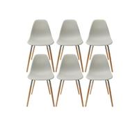 Lot de 6 chaise interieur non empilable non pliable H. 85 cm en bois gris