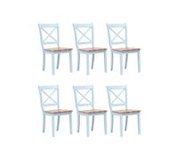 Lot de 6 chaise Vidaxl interieur non pliable en bois massif H. 90 cm gris gris