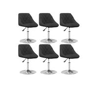 vidaXL Chaises pivotantes - Lot de 6 - Noir velours