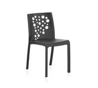 Lot de 6 chaise interieur non pliable H. 81 cm en resine gris