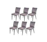 Lot de 6 chaise interieur non pliable H. 88 cm en metal gris