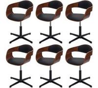 Lot de 6 chaise mendler H. 83 cm non pliable interieur en bois noir Noir G