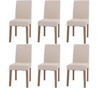 Mendler Lot de 6 chaises de Salle à Manger Littau crème Pieds Couleur Naturelle