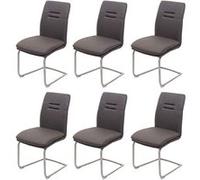 Mendler Chaises HWC-H70 x6 - Gris brun