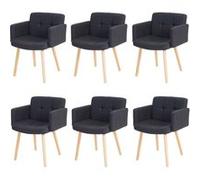 Lot de 6 chaise mendler interieur non pliable H. 79 cm en bois massif gris Gris G