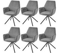 Lot de 6 chaise mendler interieur non pliable H. 86 cm en plastique gris Gris G