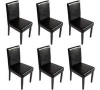 Lot de 6 chaise mendler interieur non pliable H. 90 cm en bois noir Noir G