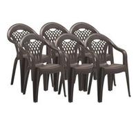 Pegane Lot de 6 chaises de jardin - Marron
