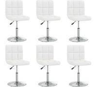 Vidaxl Chaises De Salle à manger 6 Pcs Blanc Similicuir