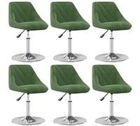 vidaXL Chaises pivotantes à manger Lot de 6 H. 62,5 cm non pliables Plastique Vert foncé