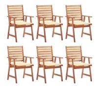Lot de 6 chaise vidaxl H. 92 cm empilable non pliable en acacia exterieur marron Marron G