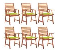 Lot de 6 chaise vidaxl H. 92 cm empilable non pliable exterieur en acacia marron Marron G