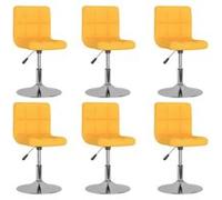 vidaXL Chaises pivotantes à manger lot de 6 jaune tissu 3087465