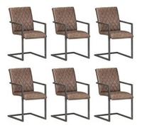 Lot de 6 chaise interieur non pliable H. 91 cm en fer marron
