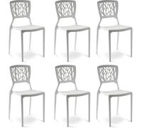 Lot de 6 chaises blanches - Verdi - DESIGNETSAMAISON
