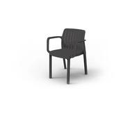 Lot de 6 chaises de jardin avec accoudoirs coloris Antracithe