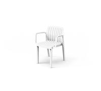 Lot de 6 chaises de jardin avec accoudoirs coloris Blanc