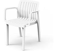 Lot de 6 chaises de jardin avec accoudoirs coloris Blanc