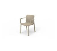 Lot de 6 chaises de jardin avec accoudoirs coloris Taupe