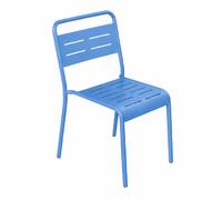 Lot de 6 chaises de jardin empilables bleues BERGAME