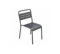 Bergame lot de 6 chaises de jardin empilables gris foncé