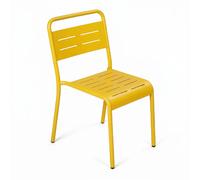 Bergame lot de 6 chaises de jardin empilables jaunes