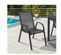 Lot de 6 chaises de jardin empilables LYMA métal en gris anthracite gris G