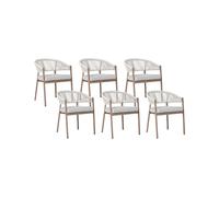 Lot de 6 Chaises de Jardin en Métal Aluminium Empilable Extérieur Patio Terrasse