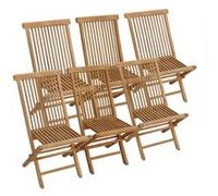 Happy Garden Chaises de jardin LOMBOK en teck – Lot de 6