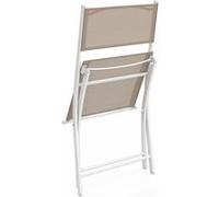 IDMARKET Lot de 6 chaises de jardin pliantes BASTIA métal et textilène blanc et beige