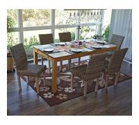 Lot De 6 Chaises De S?Jour Littau Chaise En Osier, Rotin Kubu Multicolore
