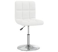 Lot de 6 Chaises de Salle à Manger Blanches en Similicuir | Base en acier chromé,réglage de hauteur par levage à gaz,assise pivotante,similicuir facile à nettoyer,design contemporain