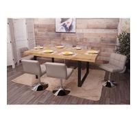 Lot de 6 chaises de salle à manger Chaise pivotante Chaise Kavala similicuir chrome taupe-gris