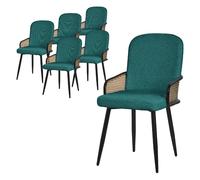 Lot de 6 chaises de salle à manger Chaises de salon en tissu Pétrole