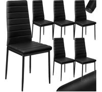 Lot de 6 Chaises de Salle à Manger en simili cuir et métal - VIVOLILV - Chaises Contemporain Noir - 42l x 48P x 98H cm