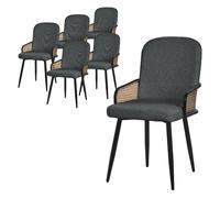 Lot de 6 chaises de salle à manger en tissu Anthracite