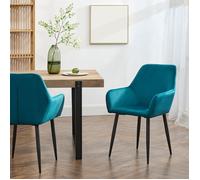 Lot de 6 chaises de salle à manger Hollola 86 x 57 x 56 cm bleu turquoise