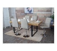 Mendler Chaises HWC-C41 Lot de 6 - Crème-Gris