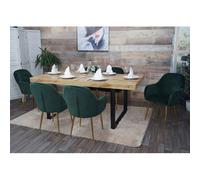 Mendler Chaises HWC-F18 - 6 pièces rétro velours vert