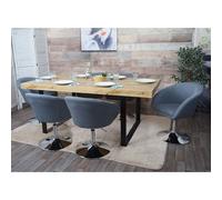 Lot de 6 chaises de salle à manger HWC-F19, chaise de cuisine pivotante Loungesessel, pivotante réglable en hauteur tissu/textile gris foncé